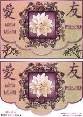 Lotus Blossom Scallop Edge Envelope Card Front