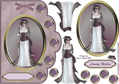 Burgundy Belle Scallop Edge Card Front