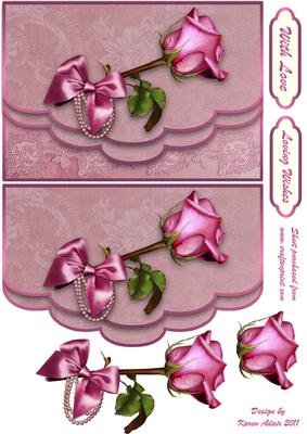 Sweetheart Rose Faux Envelope Card Front