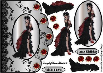 A Vision in Scarlet 2 Scallop Edge Card Front