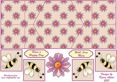 Dozy Daisy's in the Pink Double Diamond Fold Card
