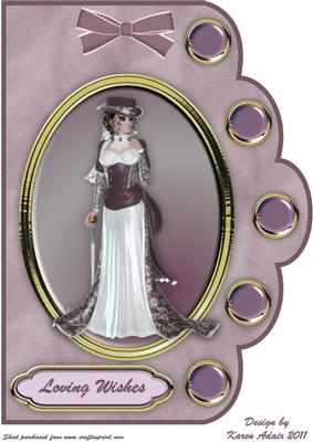Burgundy Belle A4 Scallop Edge Card Front