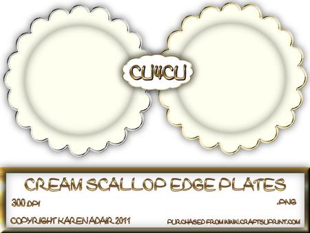 Scallop Edge Plates in Cream