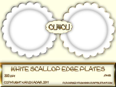 Scallop Edge Plates in White