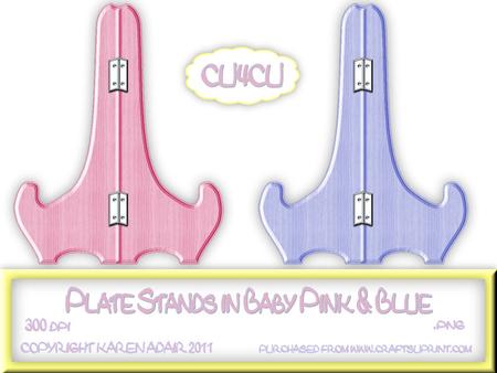 Plate Stands in Baby Blue & Pink