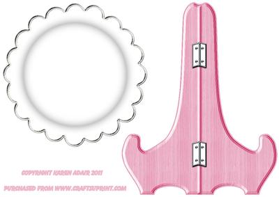 Plate and Stand in Baby Pink