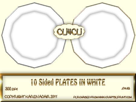 10 Sided Plates in White