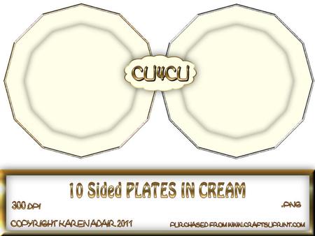 10 Sided Plates in Cream
