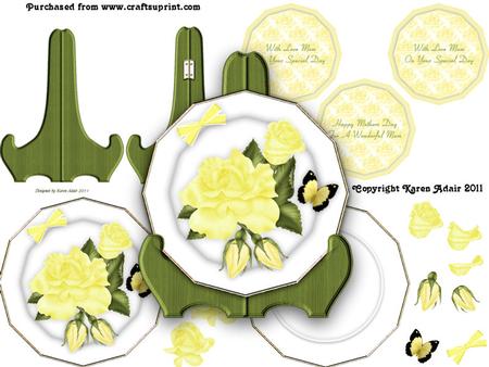 Yellow Roses Plate Card Kit