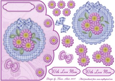 Dancing Daisies Scallop Edge Card Front