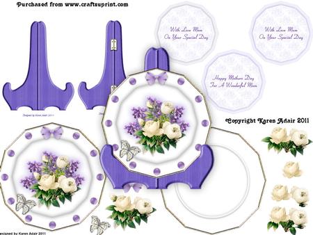 Roses and Violets Plate Card Kit