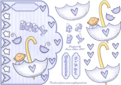 Bundle of Joy - Boy Scallop Edge Card Front