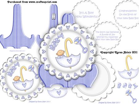 Bundle of Joy - Boy - Scallop Edge Plate Card Kit