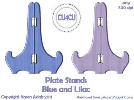 Plate Stands in Blue and Lilac