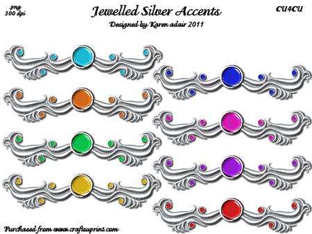 Silver Border Jewelled Accents