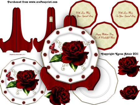 Red Rose Plate Card Kit