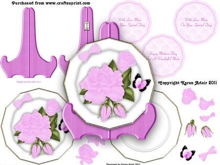Pink Roses Plate Card Kit