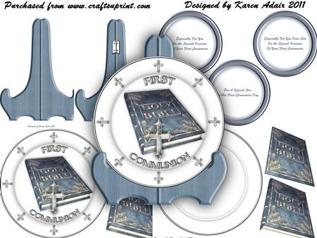 First Communion Plate Card Kit - Boy