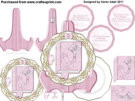 First Communion Plate Card Kit - Girl