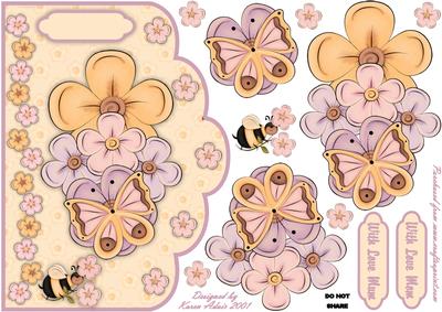 Blooming Bees Scallop Edge Card Front with Step by Step