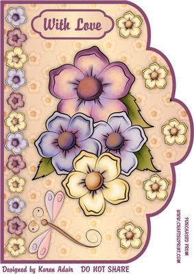 Blooming Beautiful A4 Scallop Edge Card Front