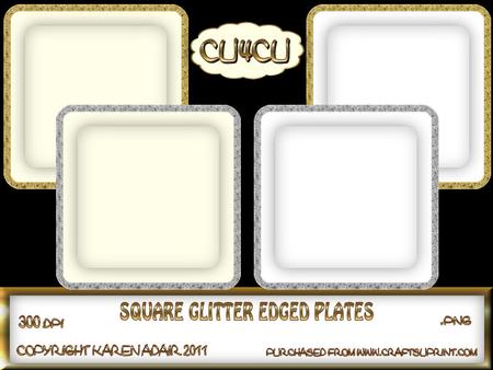 Square Glitter Edged Plates
