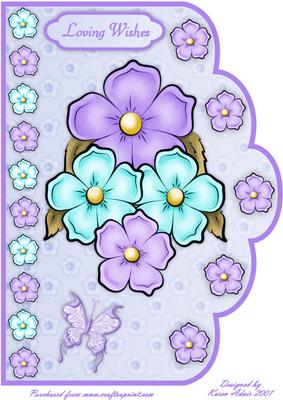 Blooming Blossoms 2 A4 Scallop Edge Card Front