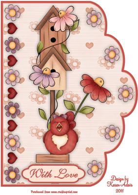 Spring Sings A4 Scallop Edge Card Front
