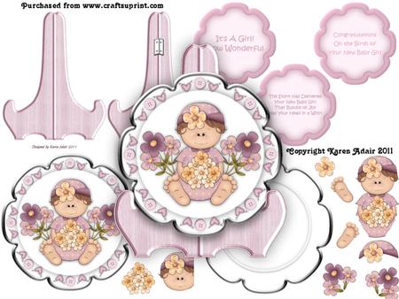 Cute Baby Girl Plate Card Kit