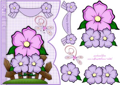 Blooming Beautiful 2 Shaped Card Front with Step by Step