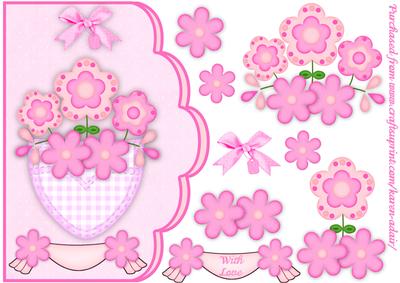 Posy Pocket in Pink Scallop Edge Card Front