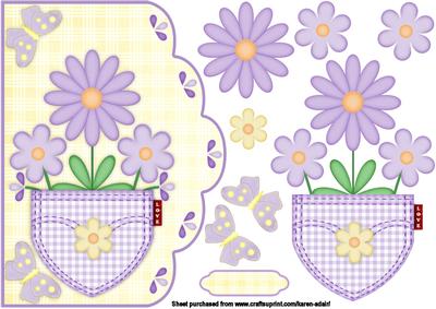 Posy Pocket in Lilac Scallop Edge Card Front