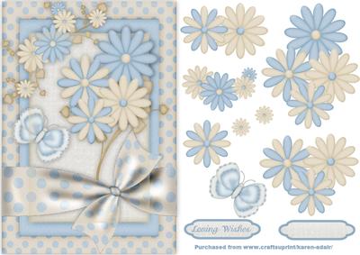Blissful Blooms A5 Card Front with Step by Step