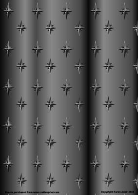 Black Metallic, Embossed Effect Stars Background Paper