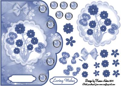 Fancy Flowers Scallop Edge Card Front