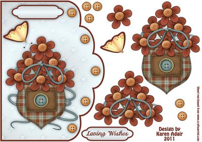 Pocket Daisies Scallop Edge Card Front