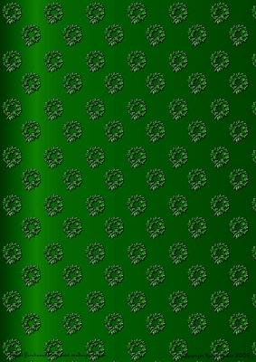Green Metallic Embossed Effect Wreaths Background Paper
