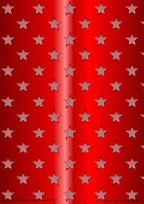 Red Mettallic, Embossed Effect Stars 2 Background Paper