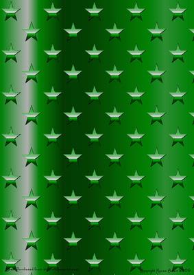 Green Metallic, Embossed Effect Stars Background Paper