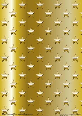 Gold Metallic, Embossed Effect Stars Background Paper