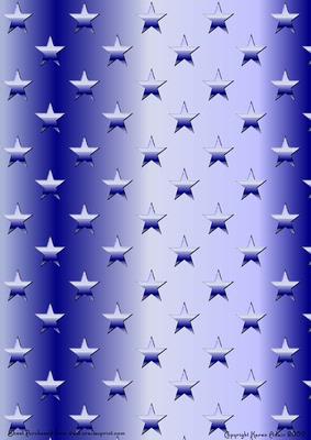 Blue Metallic, Embossed Effect Stars Background Papers