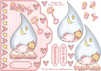 Baby Sunshine Scallop Edge Card Front