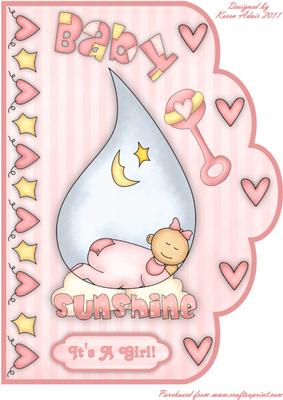 Baby Sunshine A4 Scallop Edge Card Front