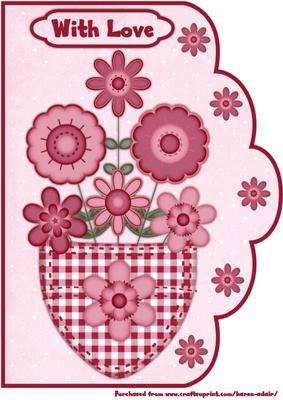 Posy in a Pocket A4 Scallop Edge Card Front