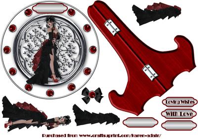 A Vision in Scarlet Plate Card and Stand with Step by Step