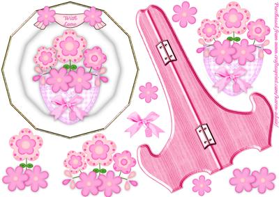 Posy Pocket in Pink Plate Sheet and Stand with Step by Step