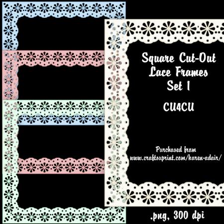 Square Cut-out Lace Frames - Set 1