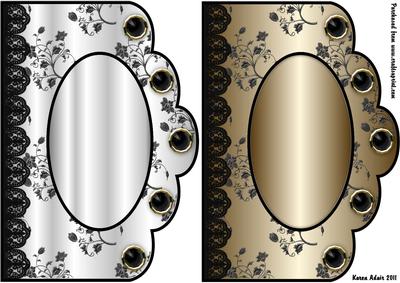 Scallop Edge Card Bases with Lace Trim in Silver and Bronze