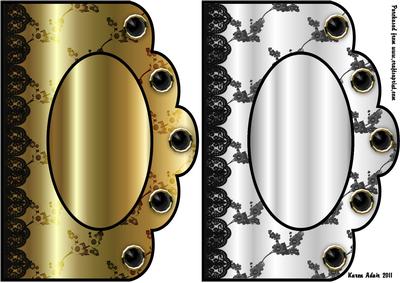 Scallop Edge Card Bases with Lace Trim in Gold and Silver