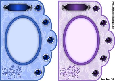 Scallop Edge Card Fronts in Blue and Purple